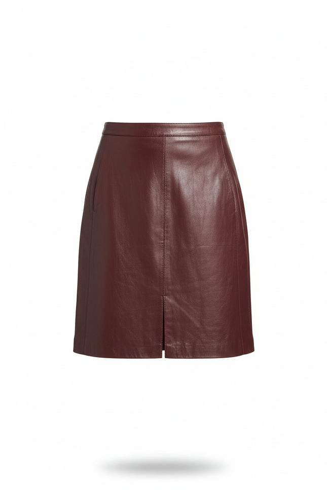 Jupe Cuir Bordeau