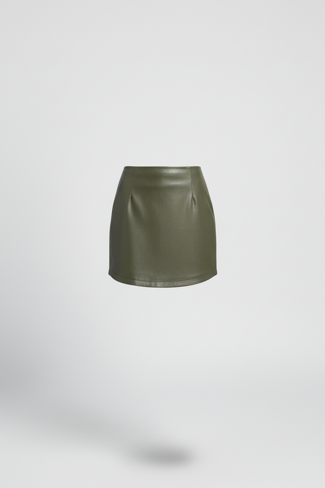 Jupe Cuir Kaki