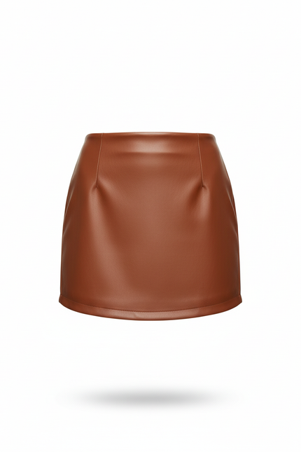 Jupe Simili Cuir Taille Élastiquée