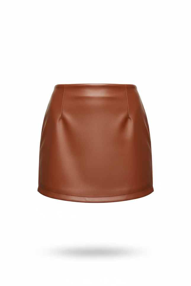 Jupe Simili Cuir Taille Élastiquée