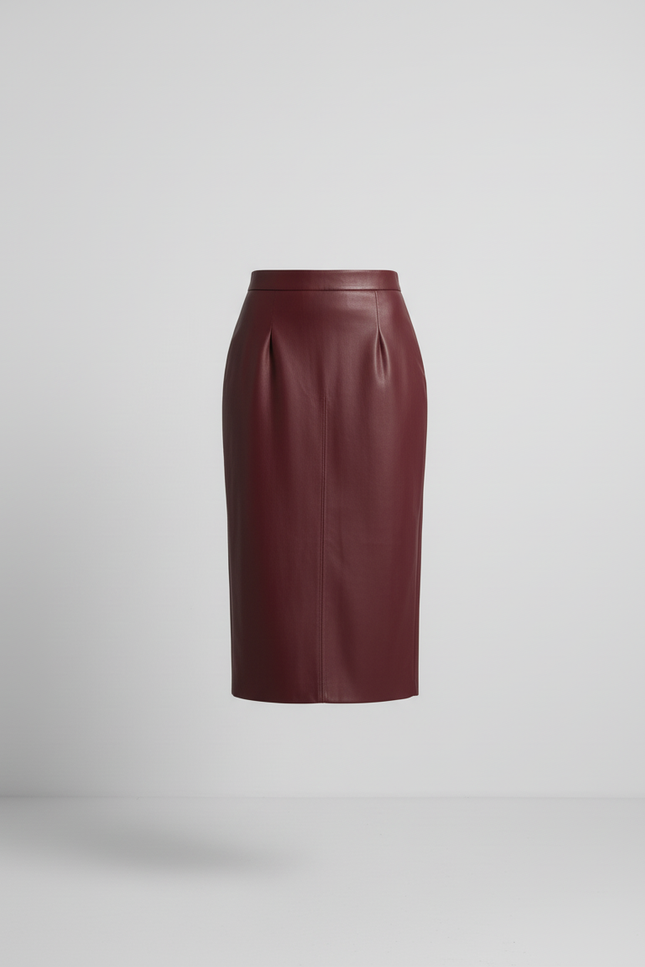 Jupe Simili Cuir Violet