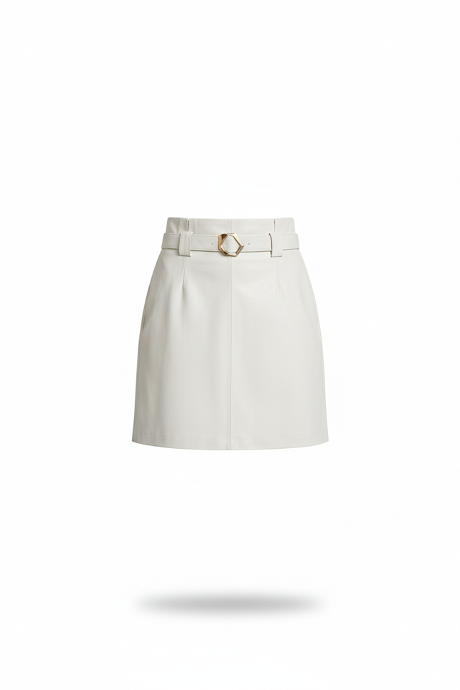 Jupe Cuir Blanche Mini Élégante