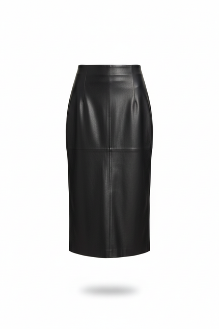 Jupe Cuir Noire Taille Haute Chic