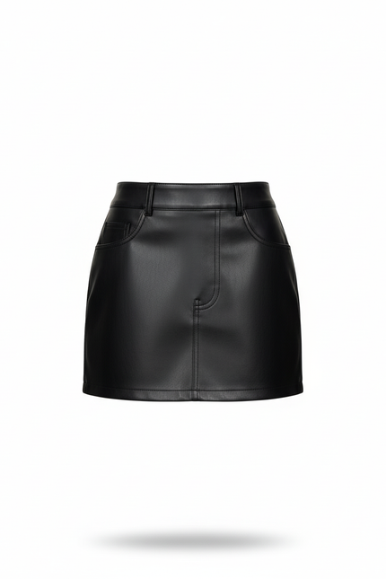 Jupe Cuir Mini Noire Chic