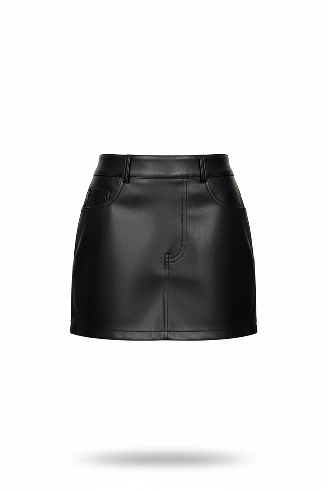 Jupe Cuir Mini Noire Chic