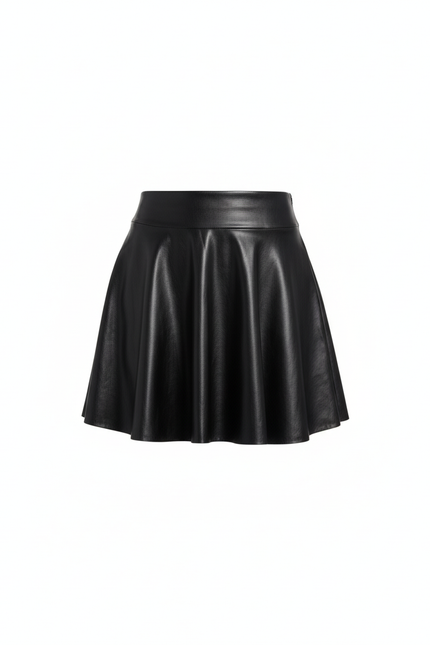 Jupe Cuir Noire Plissée Chic Tendance