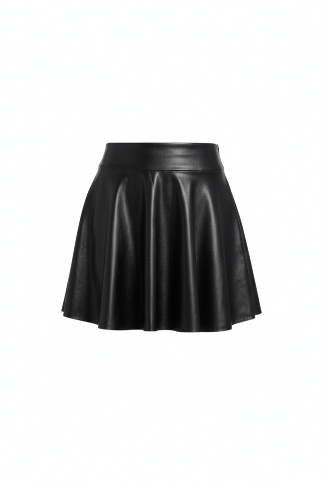 Jupe Cuir Noire Plissée Chic Tendance