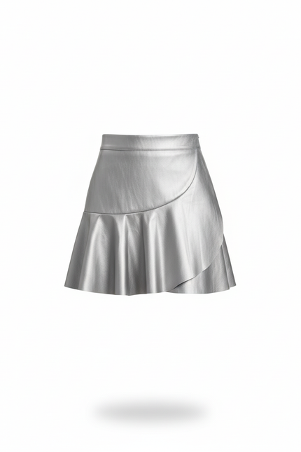 Jupe Simili Cuir Argent