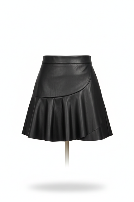 Jupe Simili Cuir Croisé