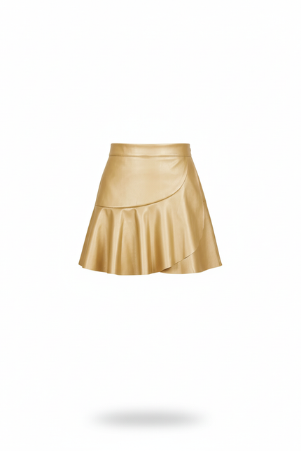 Jupe Simili Cuir Doré