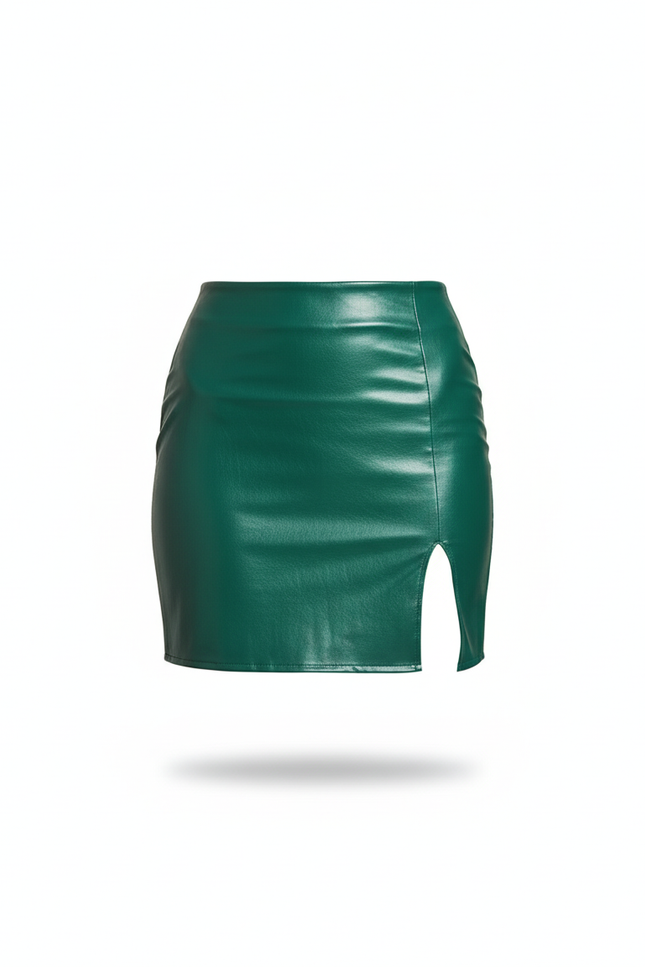 Jupe Simili Cuir Brillant