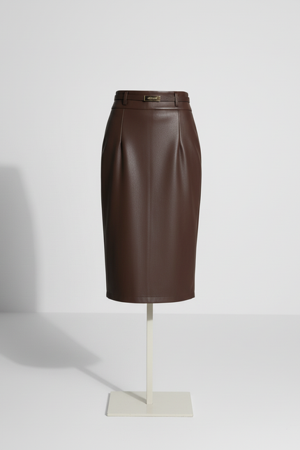 Jupe Cigarette Cuir