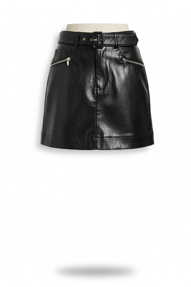 Jupe Cuir Noir Courte