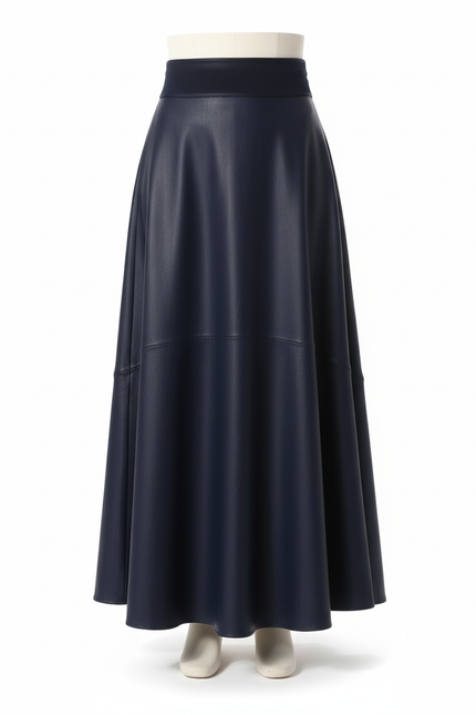 Jupe Cuir Bleu Marine