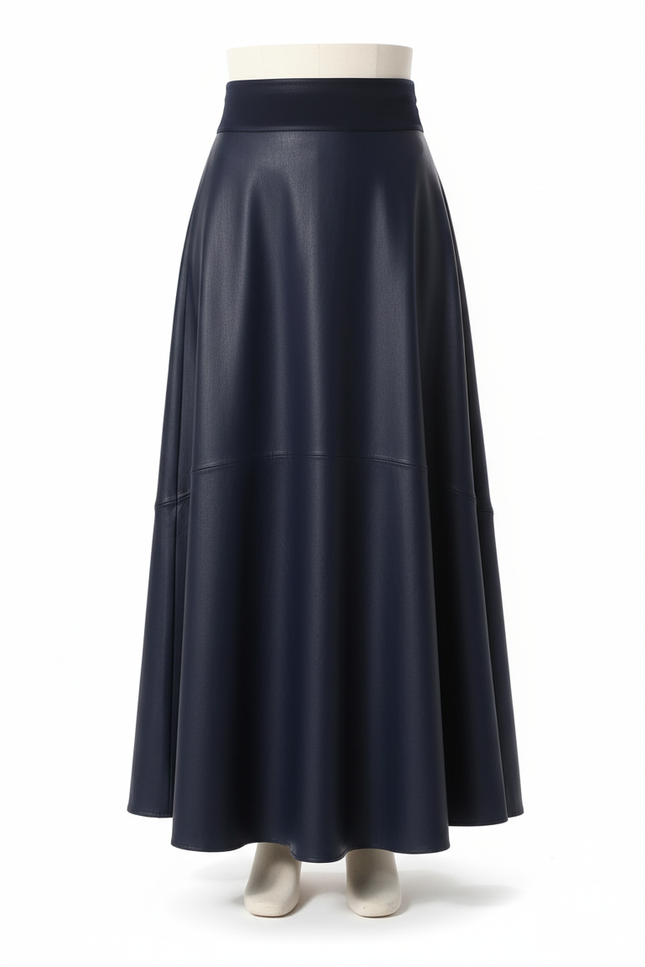 Jupe Cuir Bleu Marine