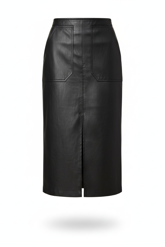 Jupe En Cuir Avec Fente
