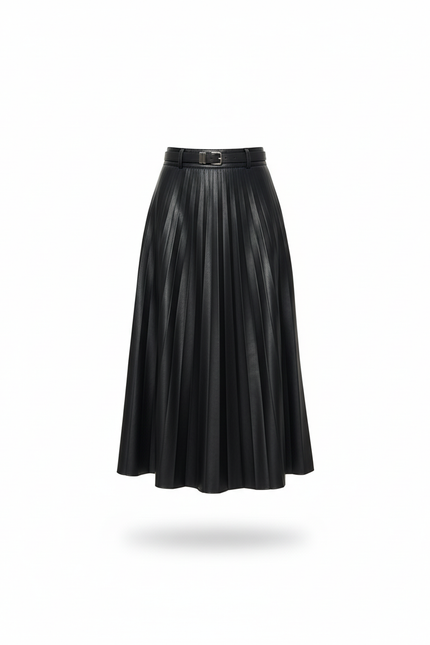Jupe Cuir Plissee