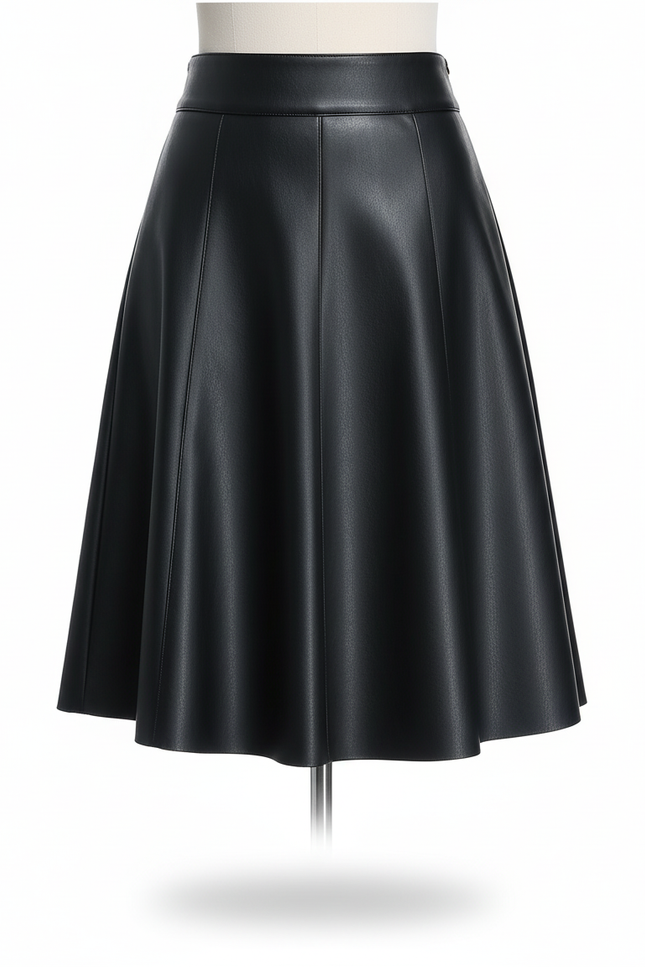 Jupe Simili Cuir Noir Courte