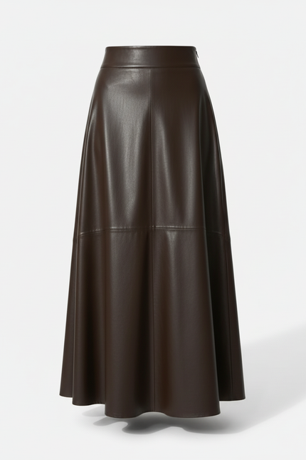 Jupe Longue En Cuir Femme
