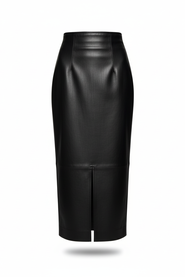 Jupe Crayon Cuir Longue