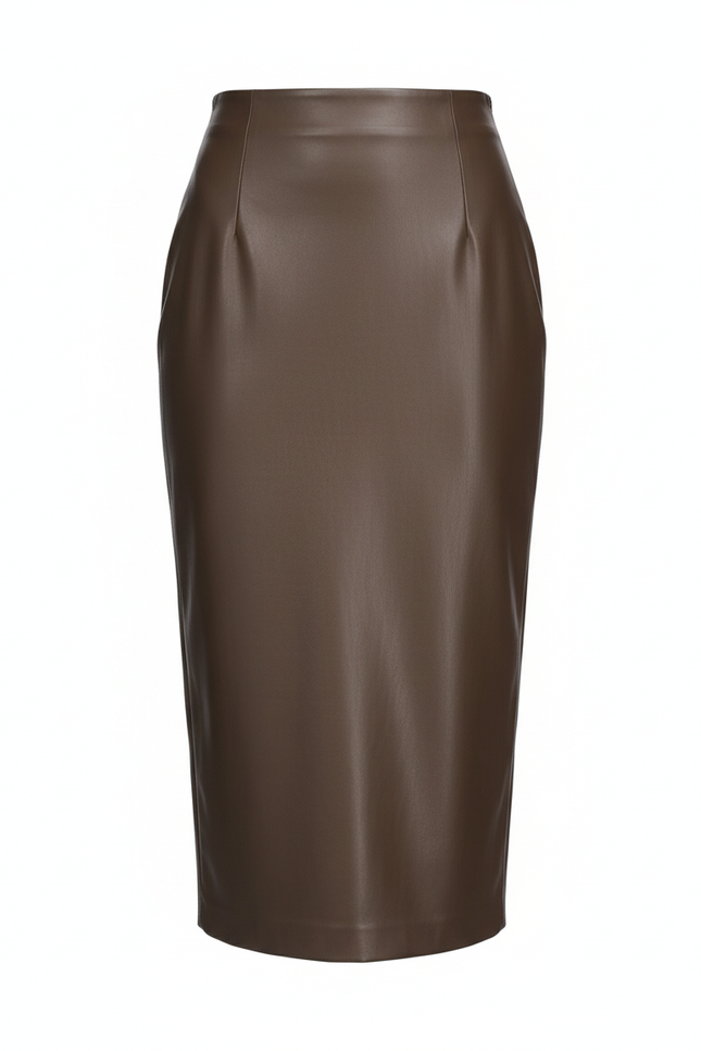 Jupe Fourreau En Cuir