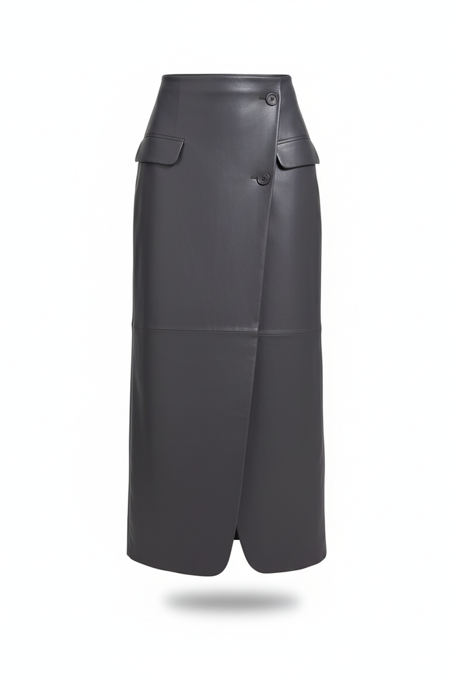 Jupe Cuir Boutonnée