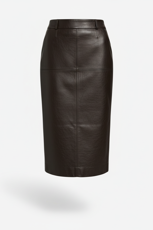 Jupe Cuir Brun