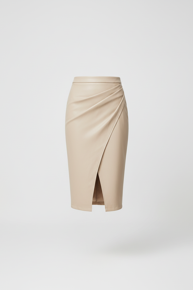 Jupe Portefeuille Simili Cuir