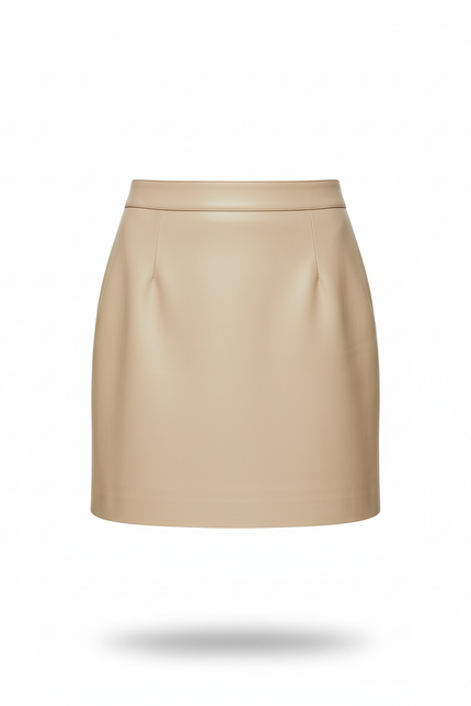 Jupe Beige Cuir