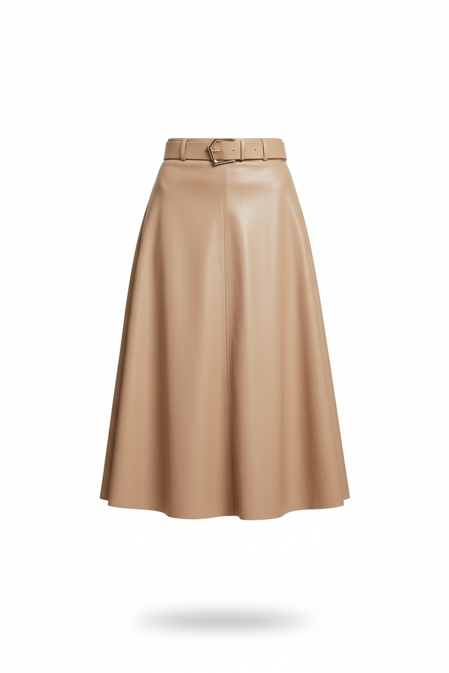 Jupe Cuir Beige