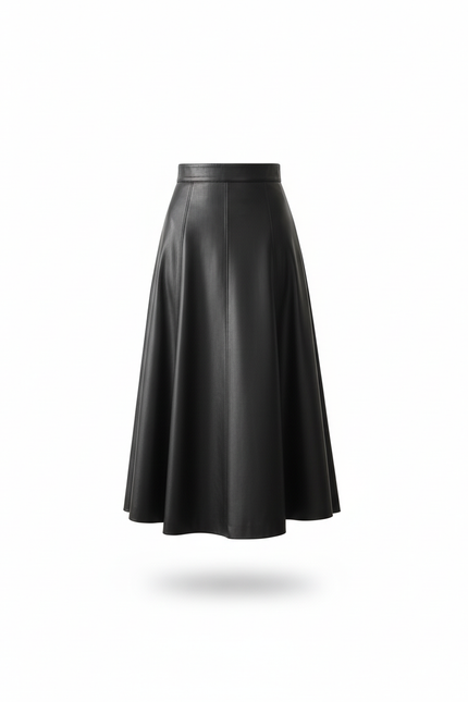Jupe En Cuir Noir Longue